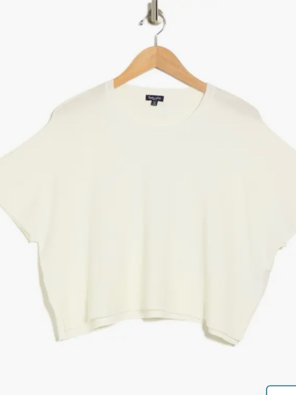 Splendid Cream Short Sleeve Crew Neck Boxy Luxury Lounge - Picture 4 of 7